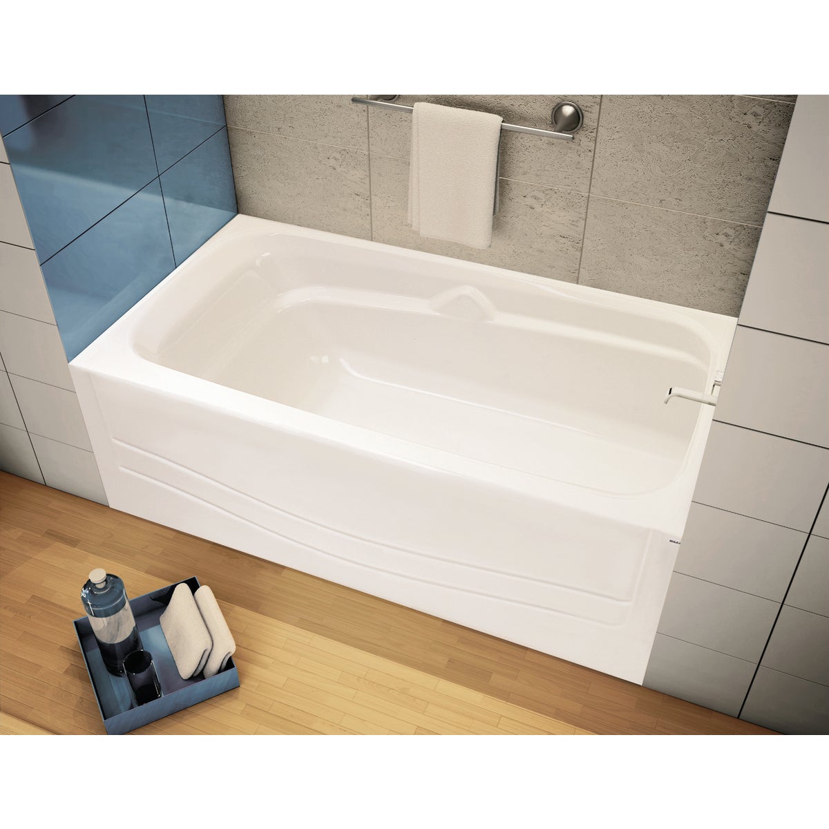 WHITE RH SOAKING TUB
