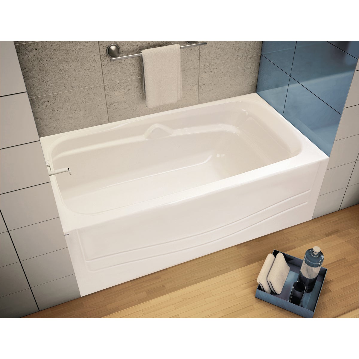 WHITE LH SOAKING BATHTUB