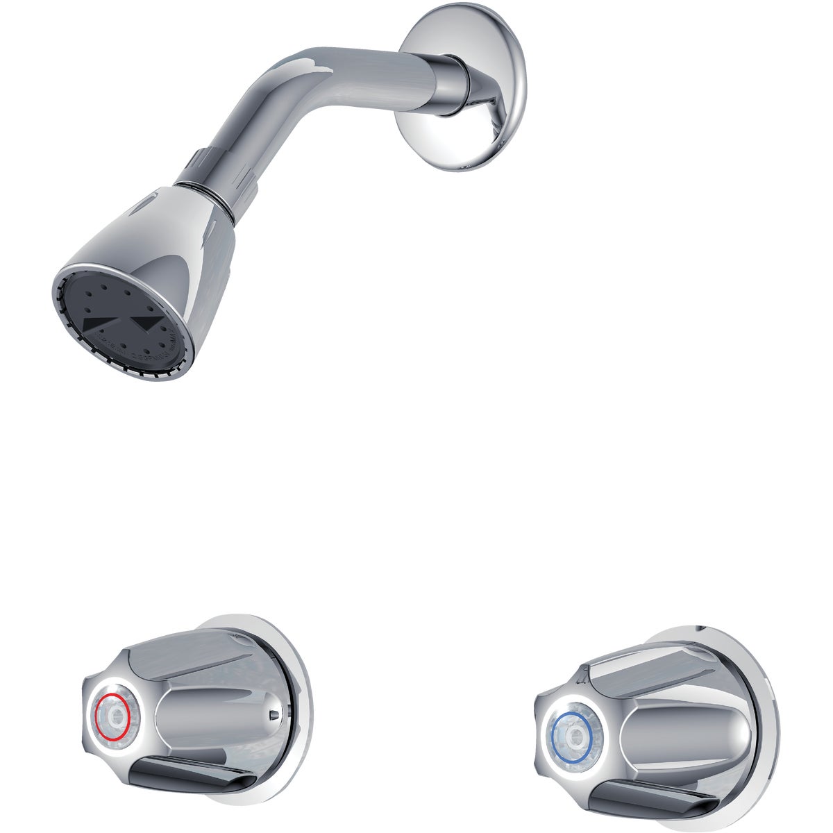 Home Impressions Chrome 2 Metal Handle Compression Shower Faucet