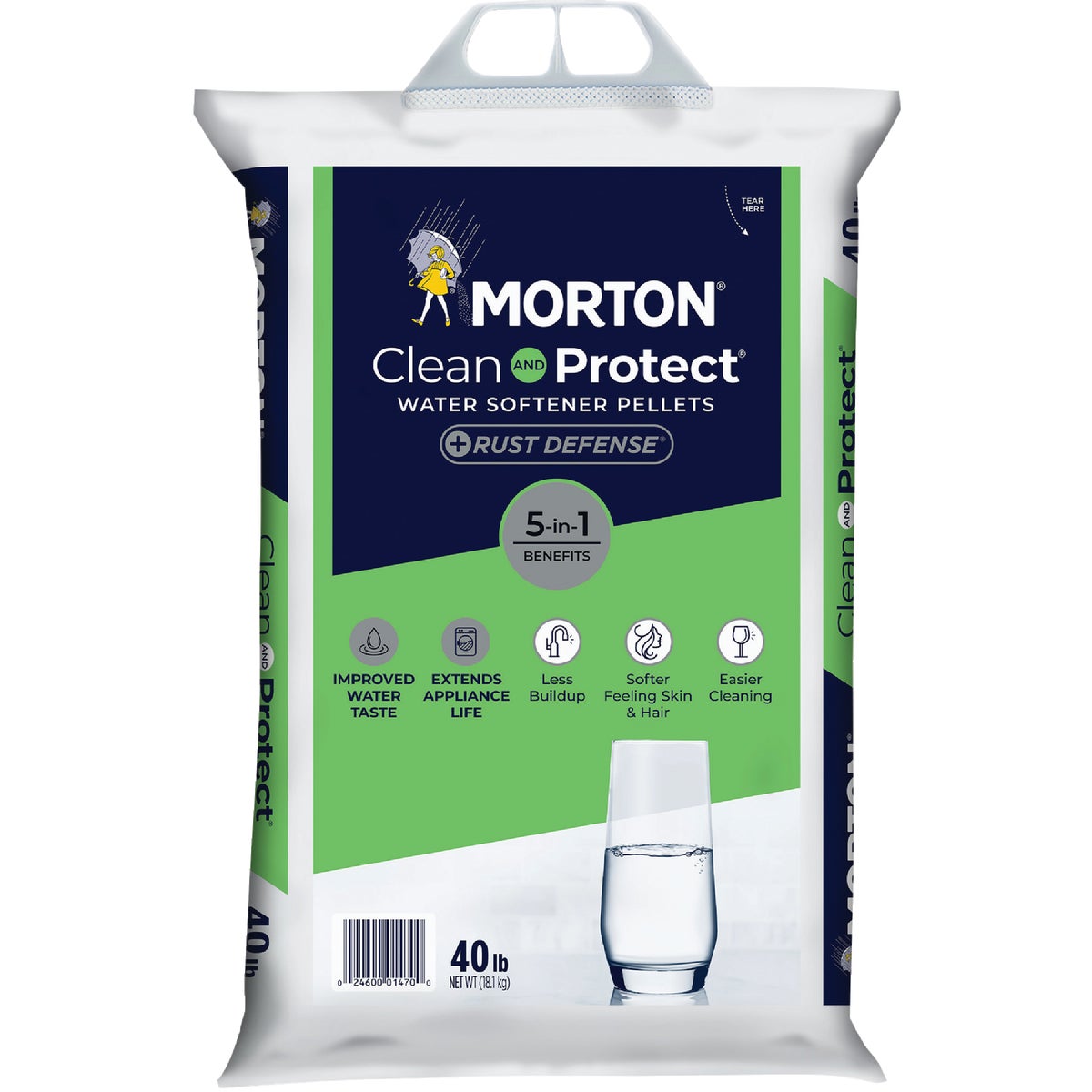 Morton Clean and Protect Plus Rust Defense 40 Lb. Water Softener Salt Pellets