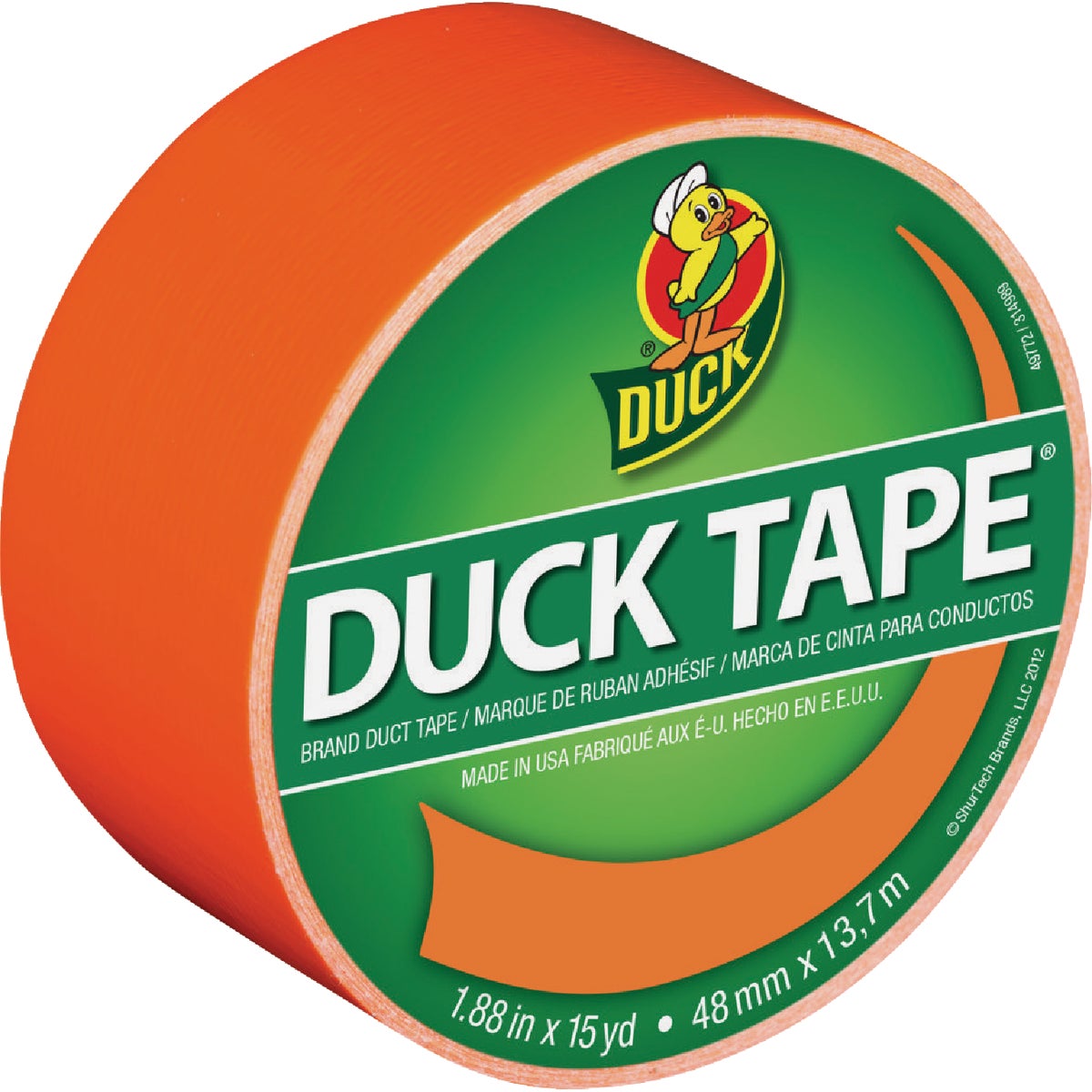 Duck Tape 1.88 In. x 15 Yd. Colored Duct Tape, Neon Orange