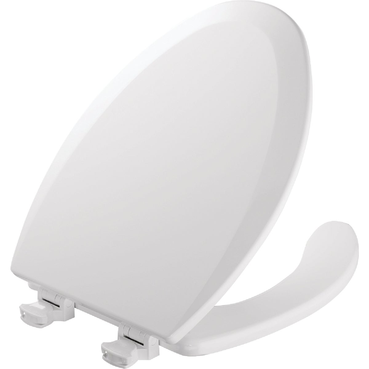 Mayfair Commercial Elongated Open Front White Toilet Seat with Cover