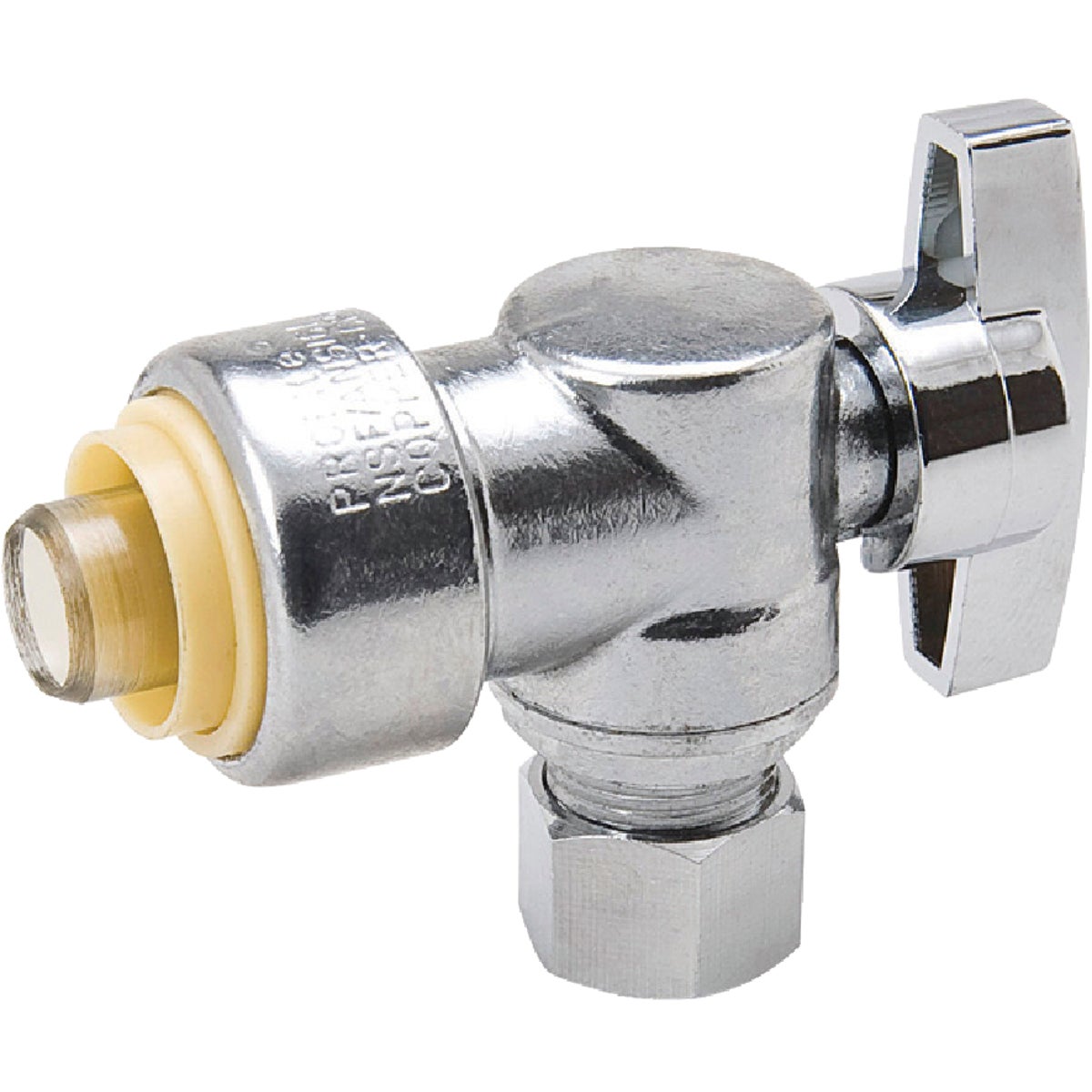 ProLine 1/2 In. PF x 3/8 In. OD Brass Push Angle Valve