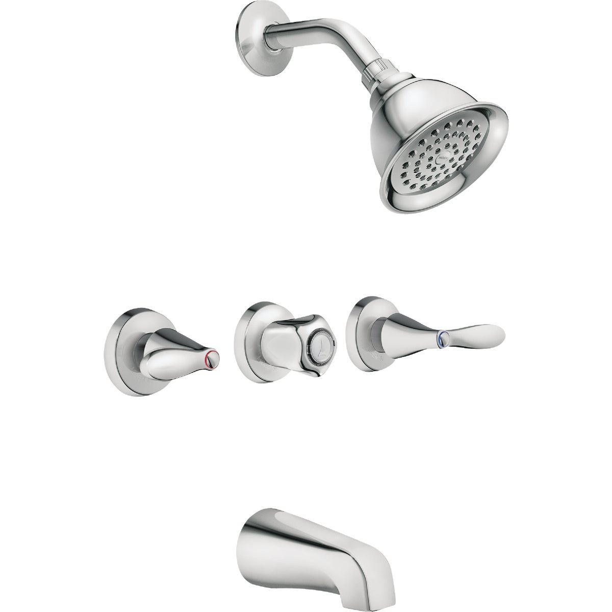 Moen Adler Chrome 3-Handle Lever Tub and Shower Faucet