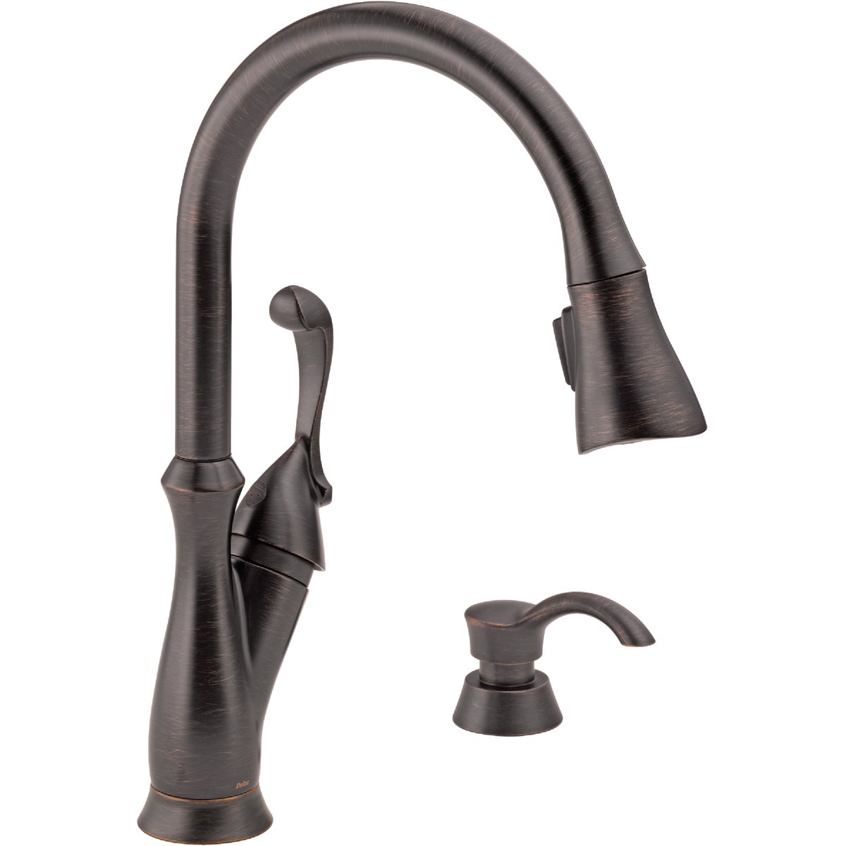 Delta Arabella 1-Handle Lever Pull-Down Kitchen Faucet with Soap Dispenser, Venetian Bronze