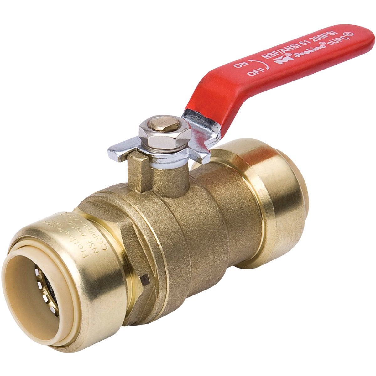 ProLine 3/4 In. Brass Push-Fit Full Port Ball Valve