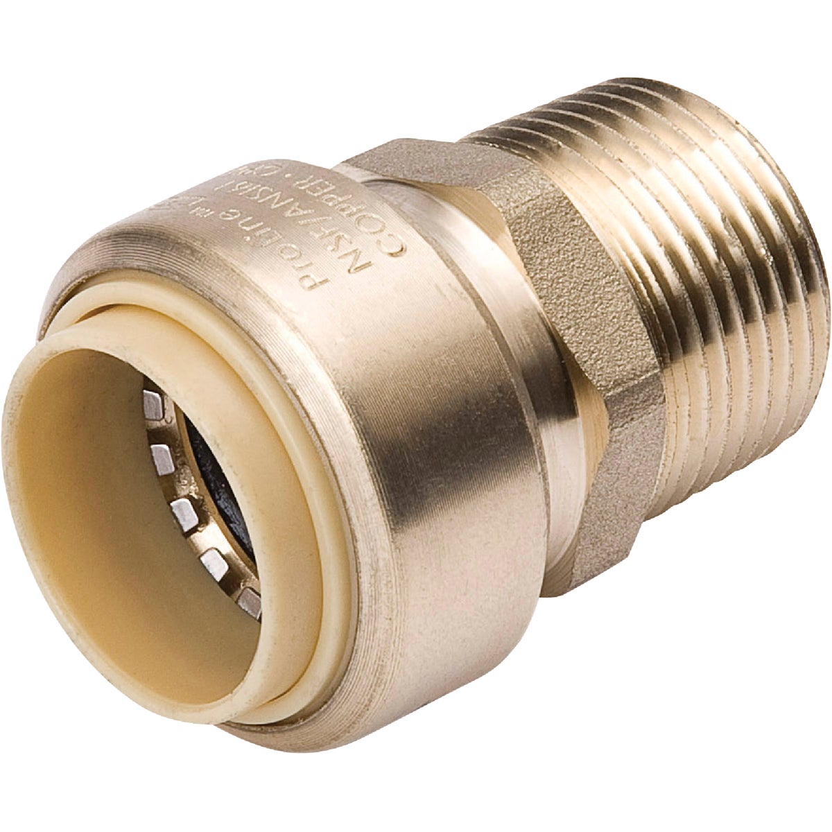 ProLine 1/2 In. x 1/2 In. MPT Brass Push Fit Adapter