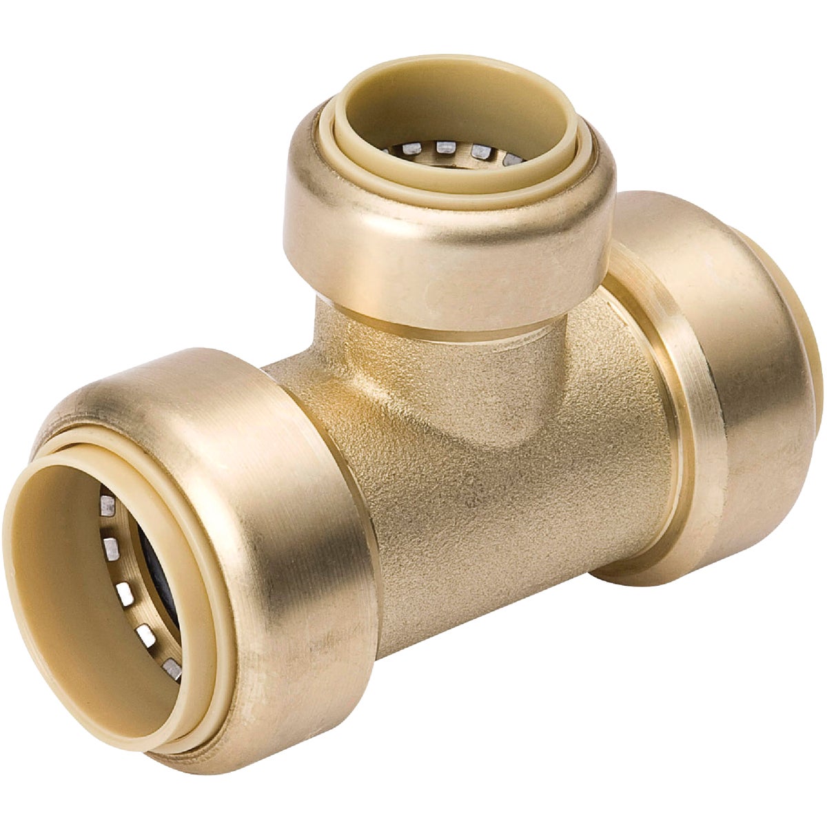 ProLine 3/4 In. x 3/4 In. x 1/2 In. Push Fit Brass Tee