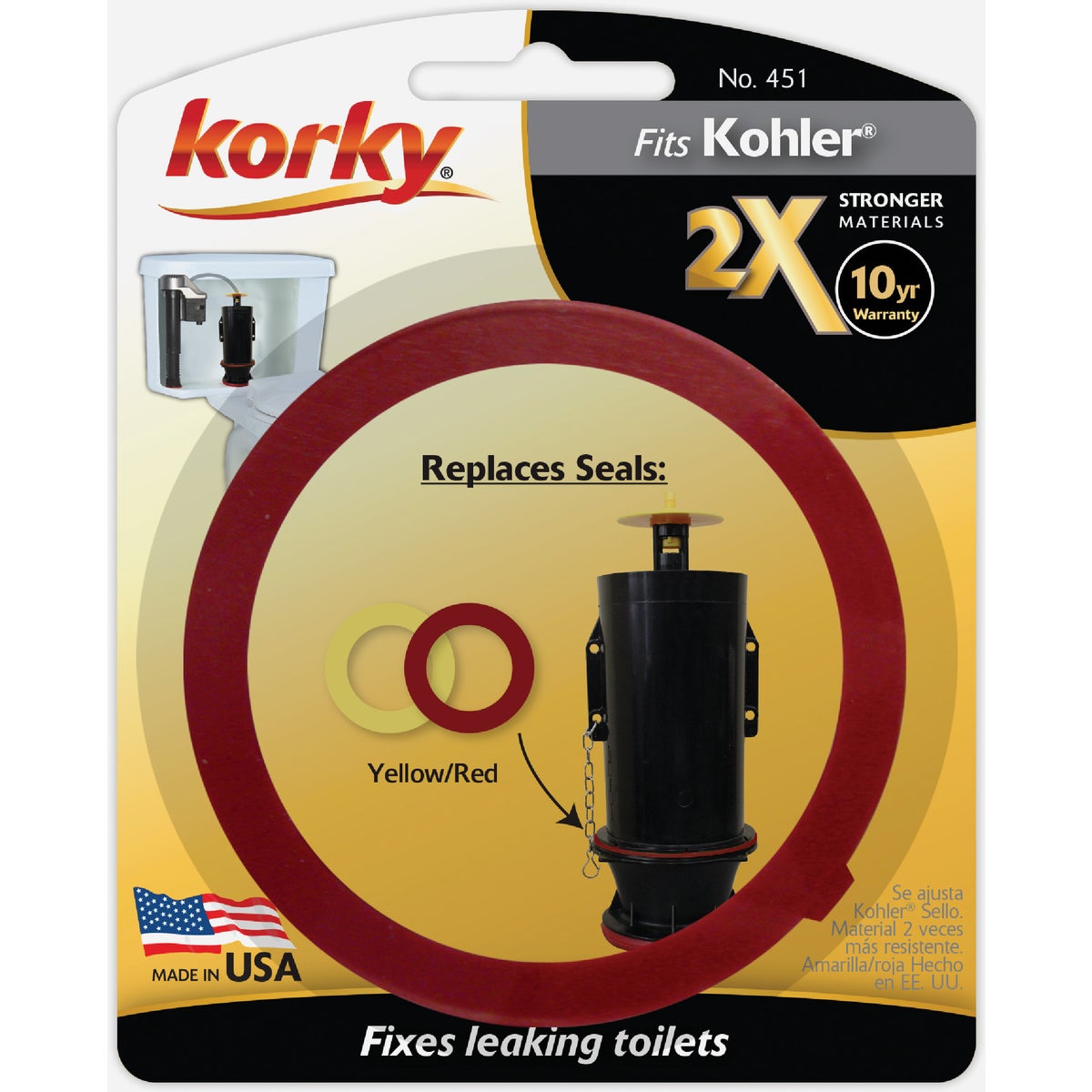 Korky Flush Valve Seal Kit, Universal 3 In. (2-Pack)