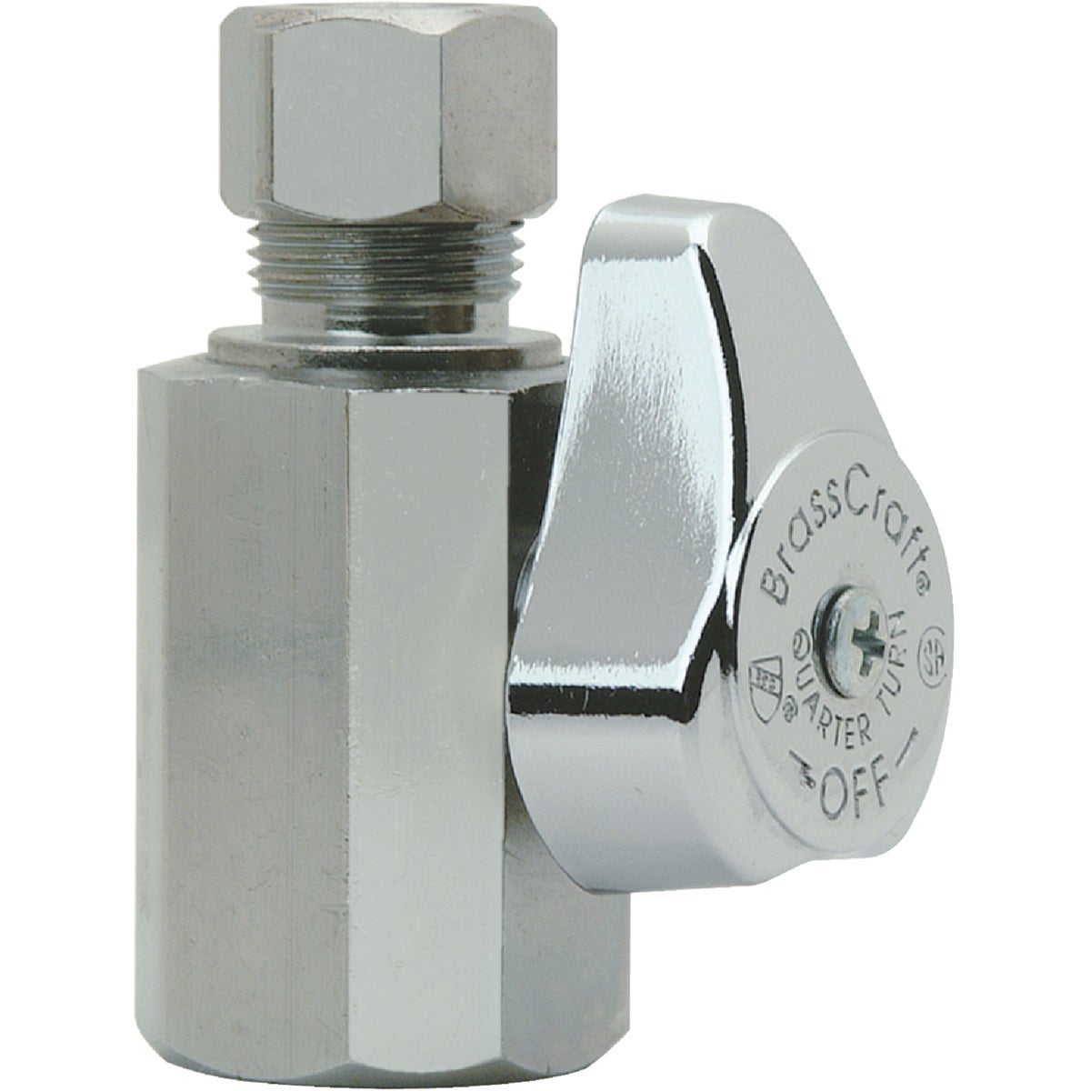 BrassCraft 1/2 In. FIP x 3/8 In. OD CMP Brass Quarter Turn Straight Valve