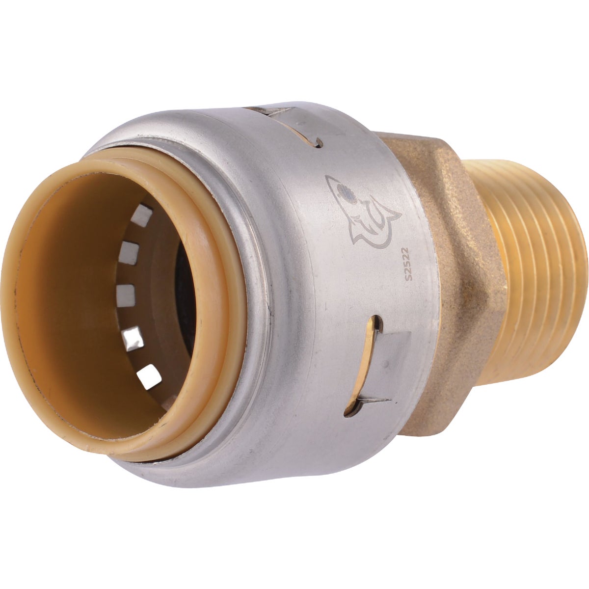 SharkBite 3/4 In. x 1/2 In. MNPT Bullnose Brass Push-to-Connect Male Adapter