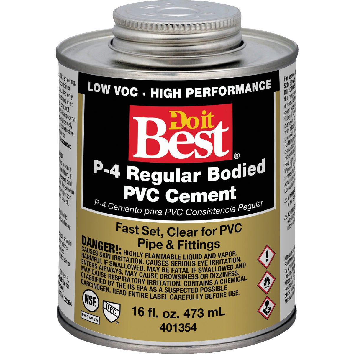 Do it Best 16 Oz. Regular Bodied Clear PVC Cement