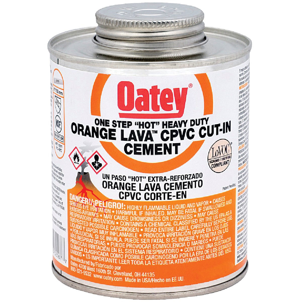 Oatey 8 Oz. Orange Lava One-Stop "Hot" Heavy-Duty CPVC Cement