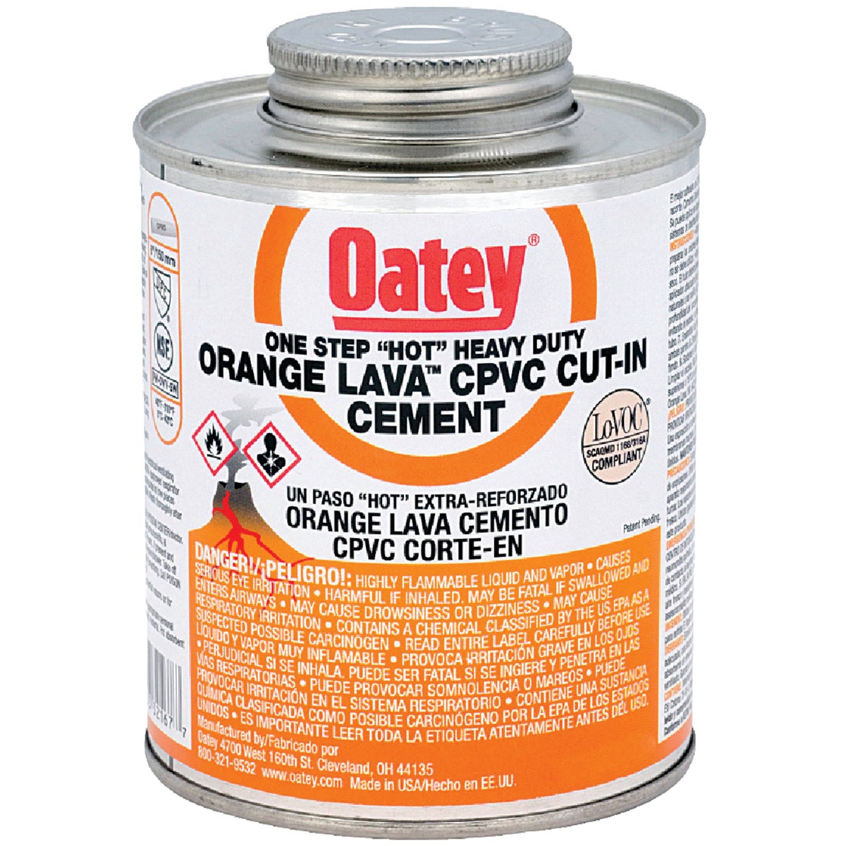 Oatey 16 Oz. Orange Lava One-Stop "Hot" Heavy-Duty CPVC Cement
