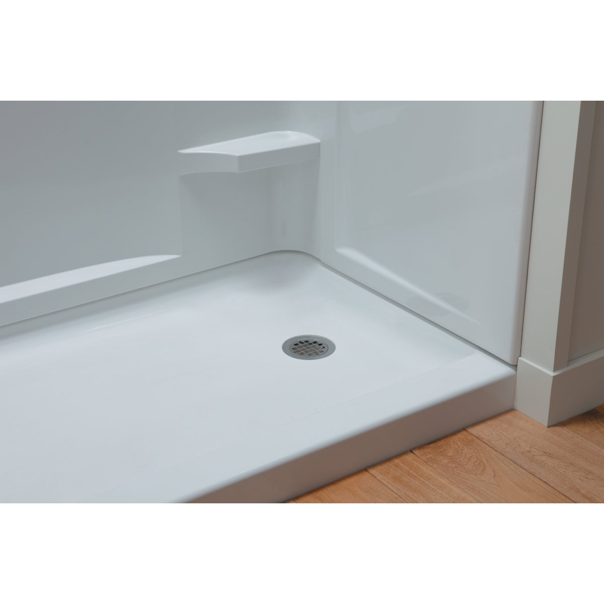 Sterling Ensemble 60 In. W x 30 In. D Left Drain Shower Pan, White