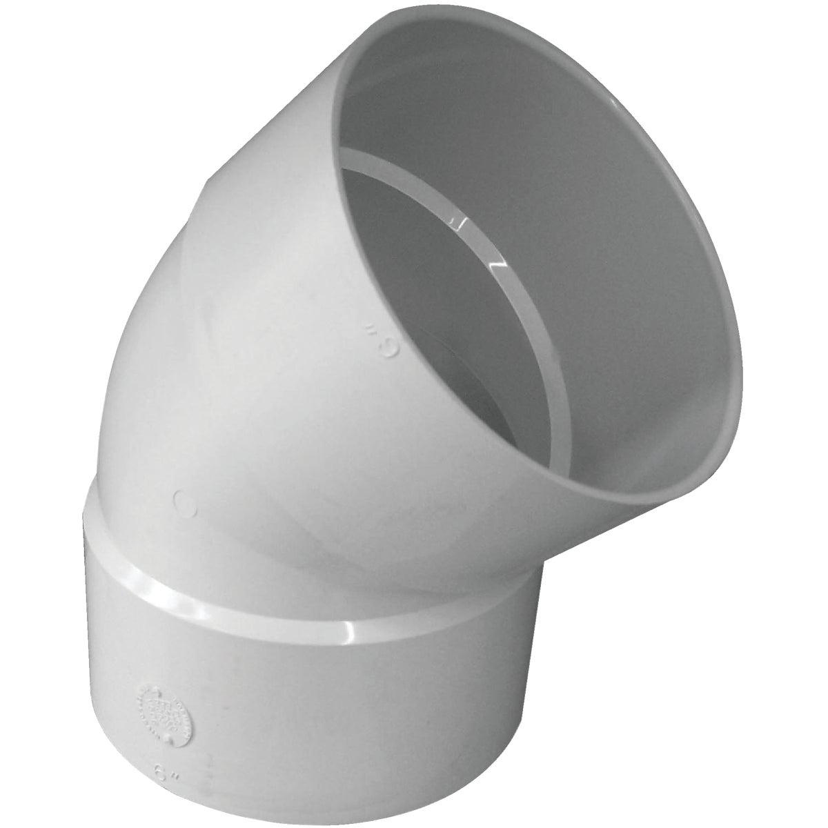 6″ S&D 45D PVC ELBOW