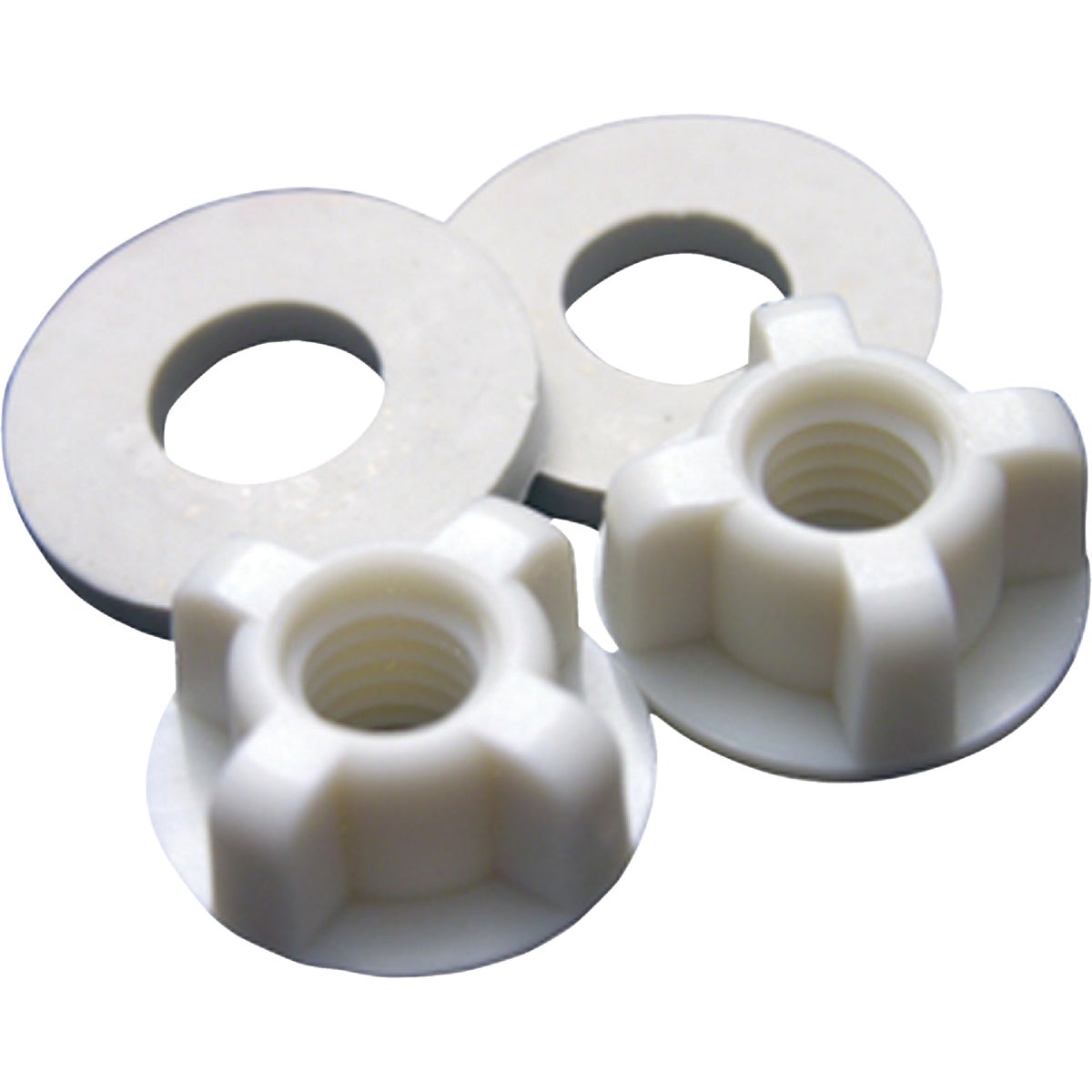 Lasco 3/8" White Plastic Toilet Seat Bolt, Includes Nuts and Washers