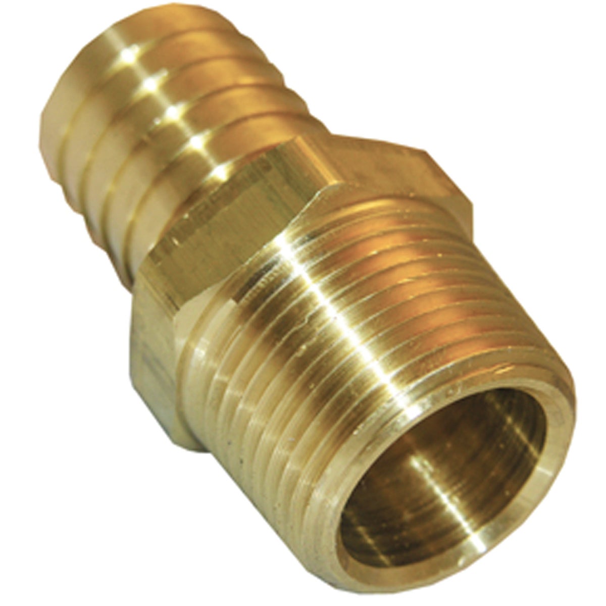 Lasco 3/8 In. MPT x 1/2 In. Brass Hose Barb Adapter