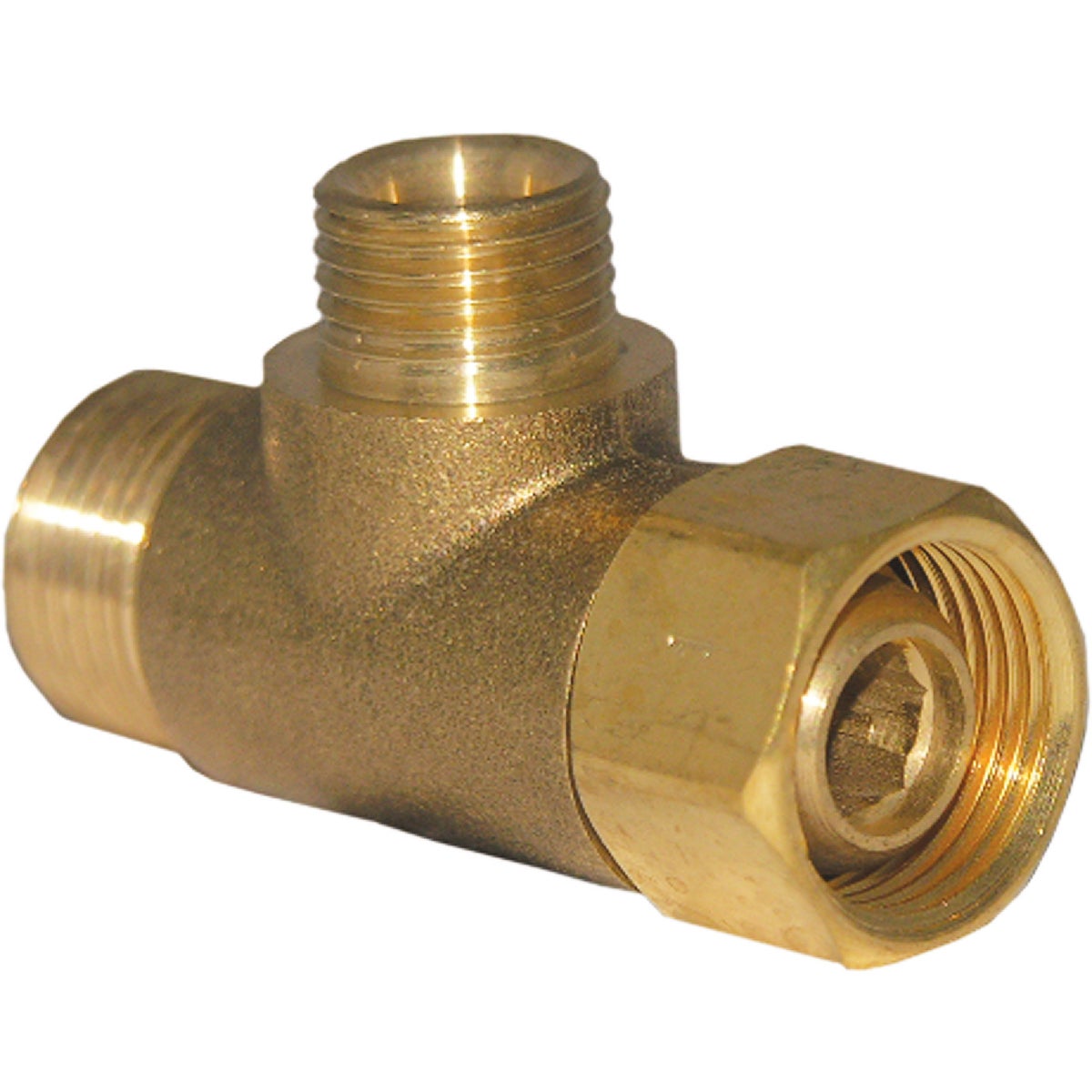 Lasco 3/8 In. FC Inlet x 3/8 In.C Outlet x 1/4 In.C Outlet Brass Extender Tee