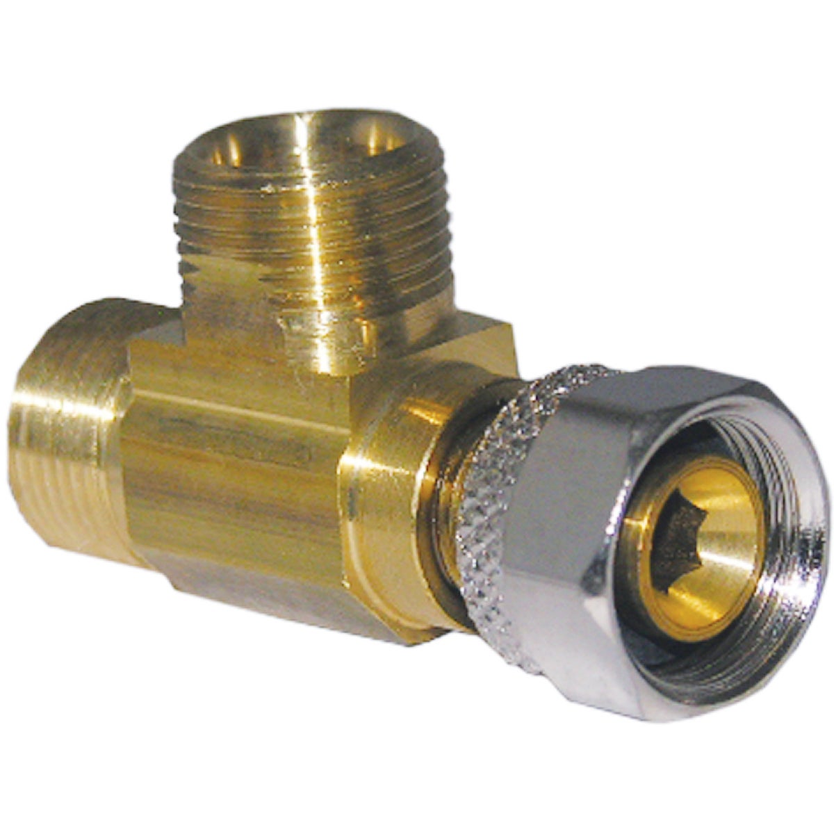 Lasco 3/8 In. FC Inlet x 3/8 In.C Outlet x 3/8 In.C Outlet Brass Extender Tee