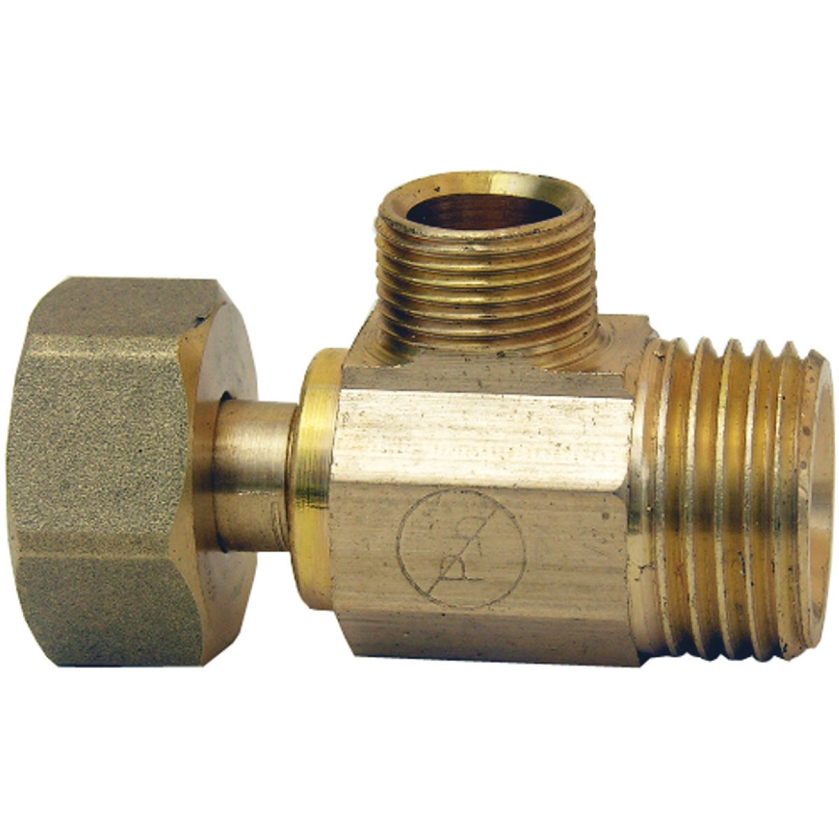 Lasco 1/2 In. IP Inlet x 1/2 In. IP Outlet x 3/8 In. C Outlet Brass Extender Tee