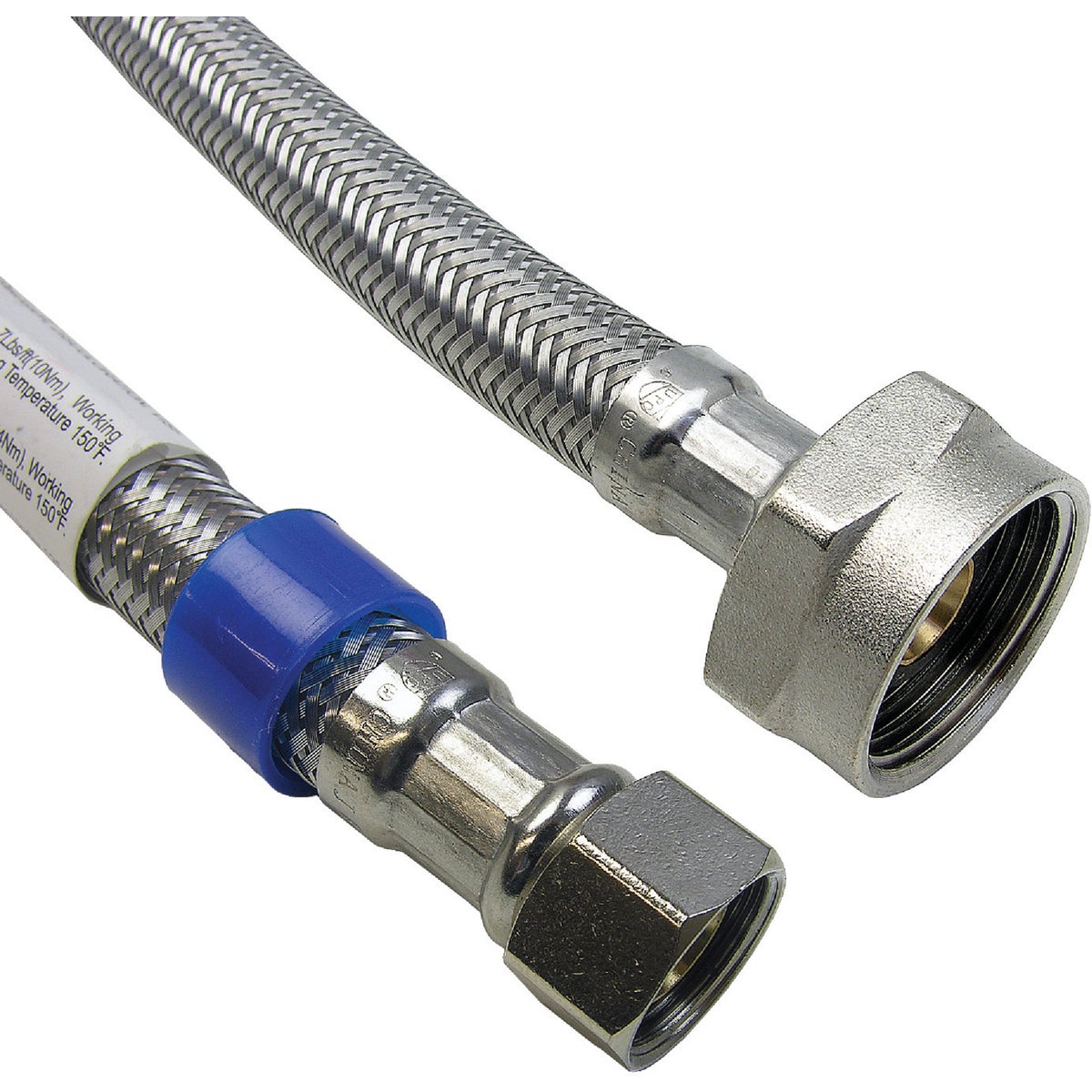 Lasco 3/8 In. C x 7/8 In. BC x 12 In. L Braided Stainless Steel Flex Line Toilet Connector