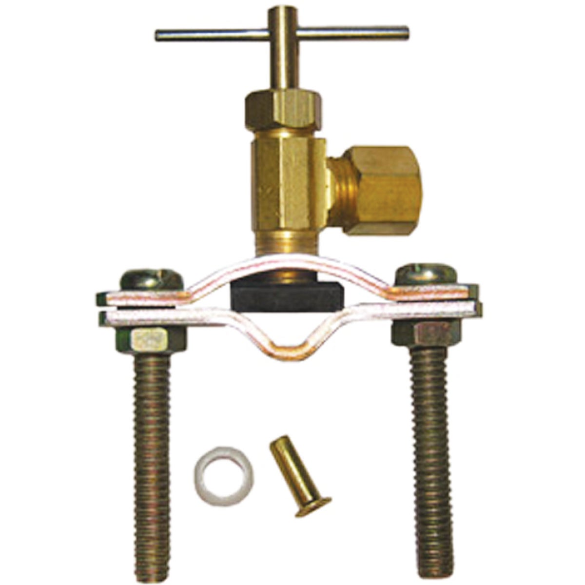 Lasco Compression Outlet Self Tapping Brass Saddle Needle Valve
