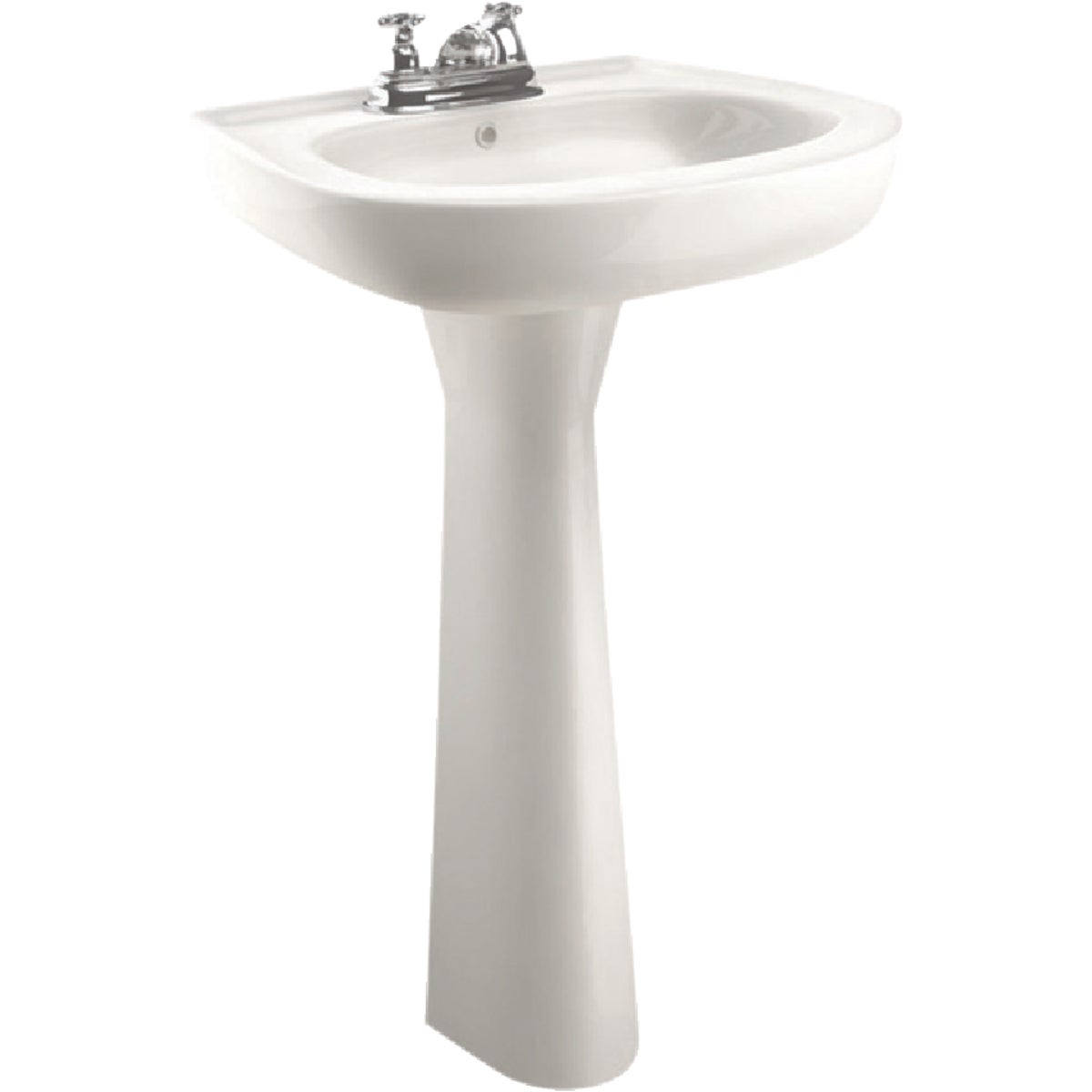 Cato Jazmin White Vitreous China Pedestal Sink with 4 In. Faucet Centers