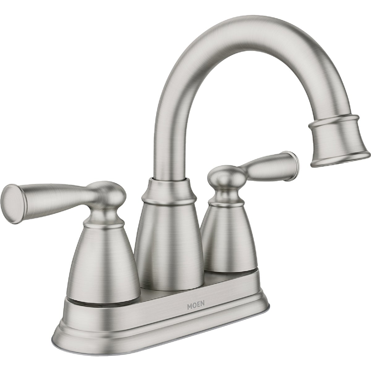 Moen Banbury Brushed Nickel 2-Handle Lever 4 In. Centerset  Bathroom Faucet with Pop-Up