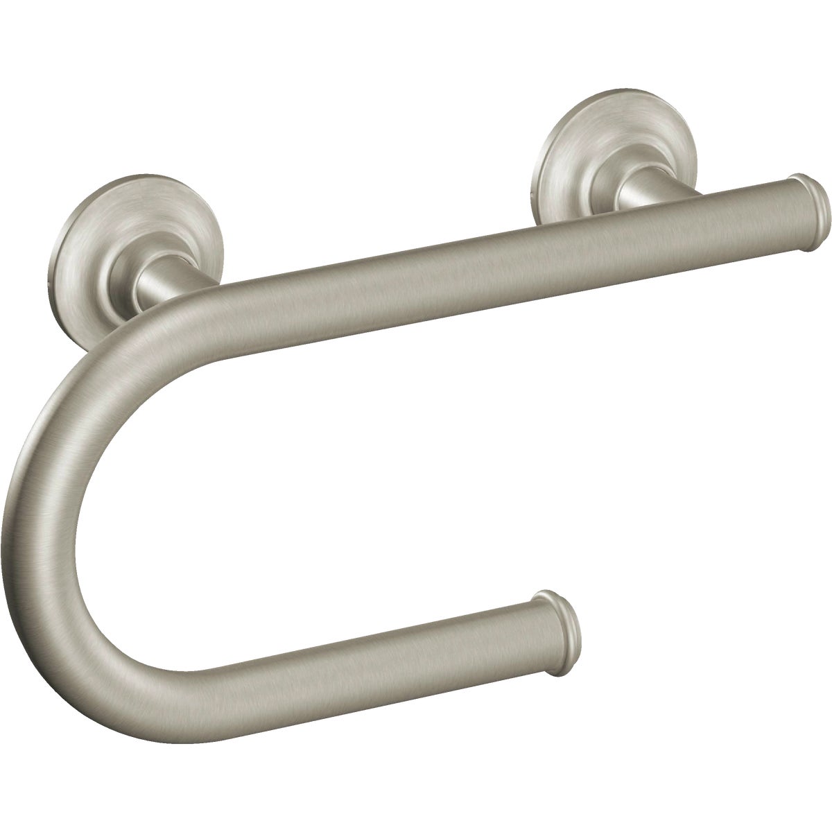 Moen 8 In. L x 1 In. Dia. Brushed Nickel Grab Bar with Paper Holder