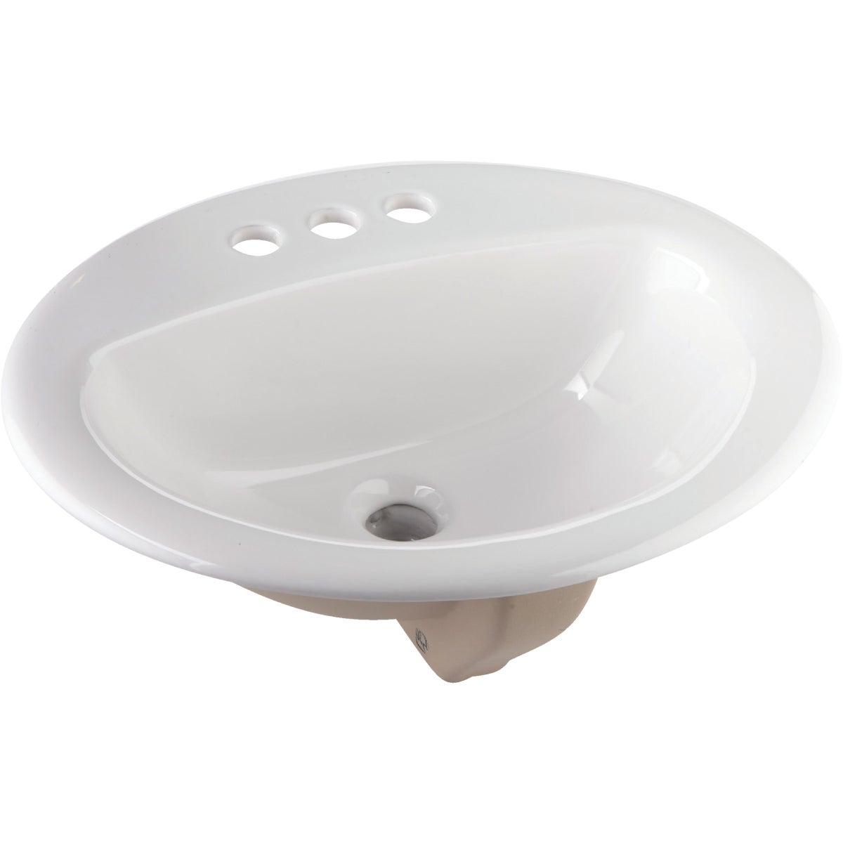 Oval Drop-In Bathroom Sink, White