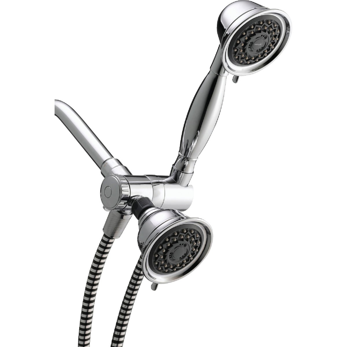 Waterpik PowerSpray+ Dual Shower Head 3-Spray  1.8 GPM Combo Handheld Shower & Showerhead, Chrome