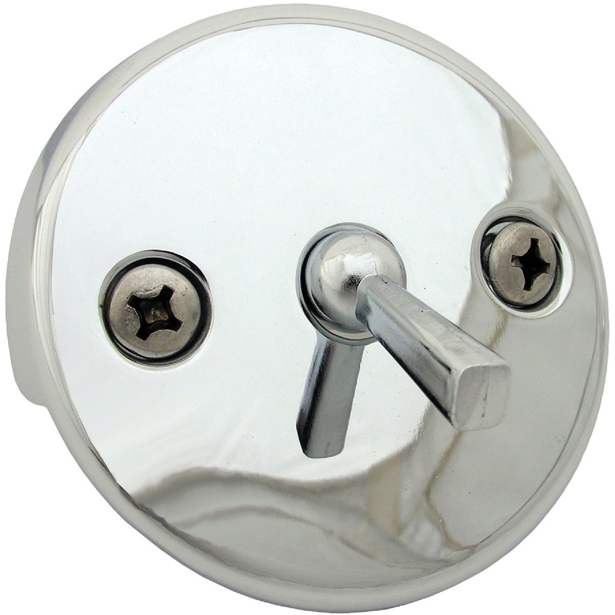 Lasco Two-Hole Chrome Bath Drain Face Plate with Trip Lever