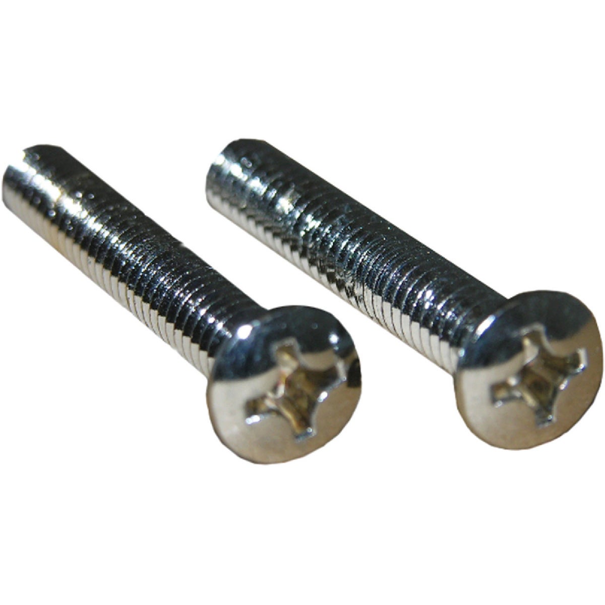Lasco 1/4 In.-20 x 1-5/8 In. Chrome-Plated Overflow Bath Plate Screw (2-Pack)