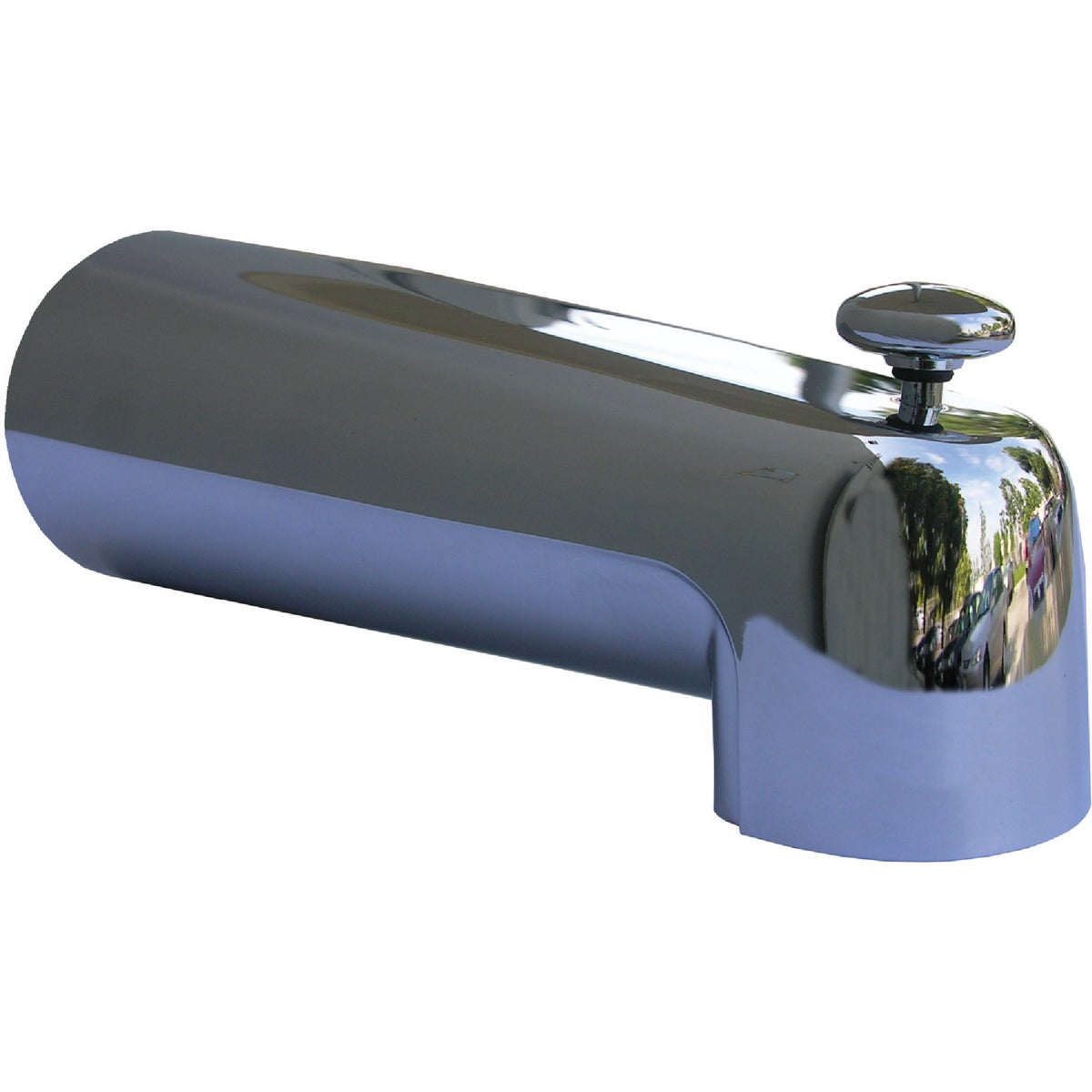 Lasco 7 In. Long Chrome Bathtub Spout with Diverter