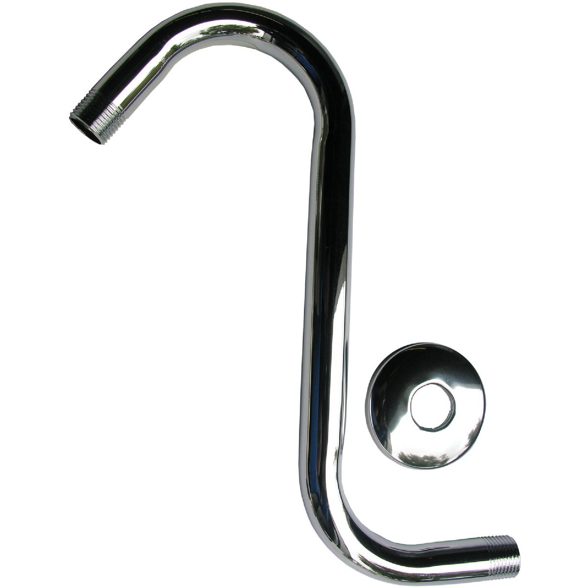Lasco 10 In. Chrome S-Type Shower Arm and Flange