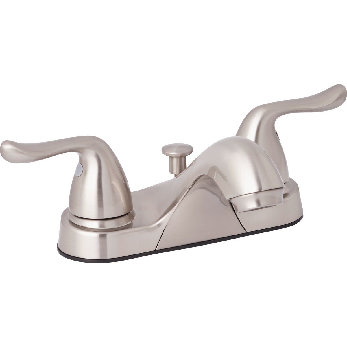 Home Impressions Brushed Nickel 2-Handle Knob 4 In. Centerset Bathroom Faucet with Pop-Up
