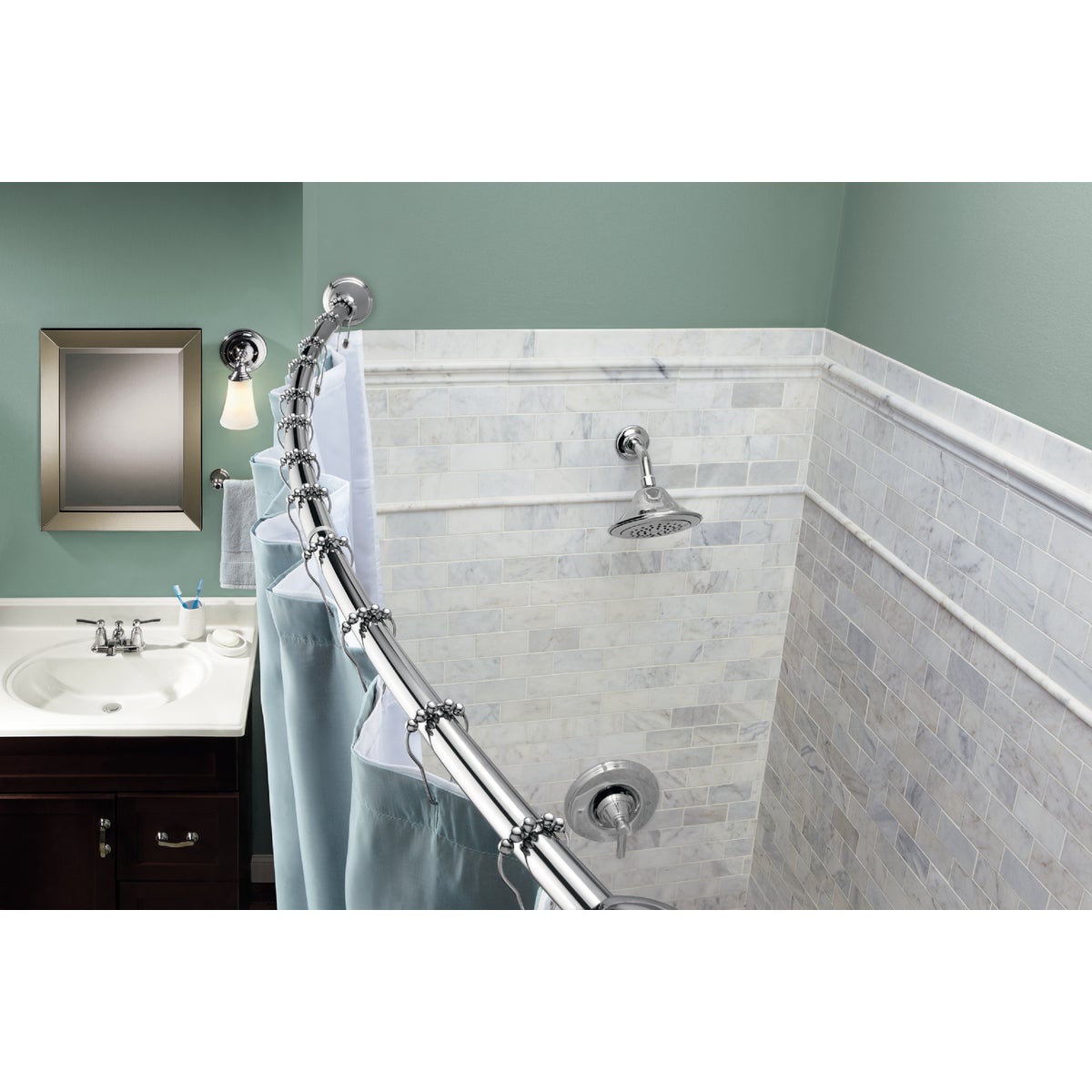 CHROME CURVED SHOWER ROD