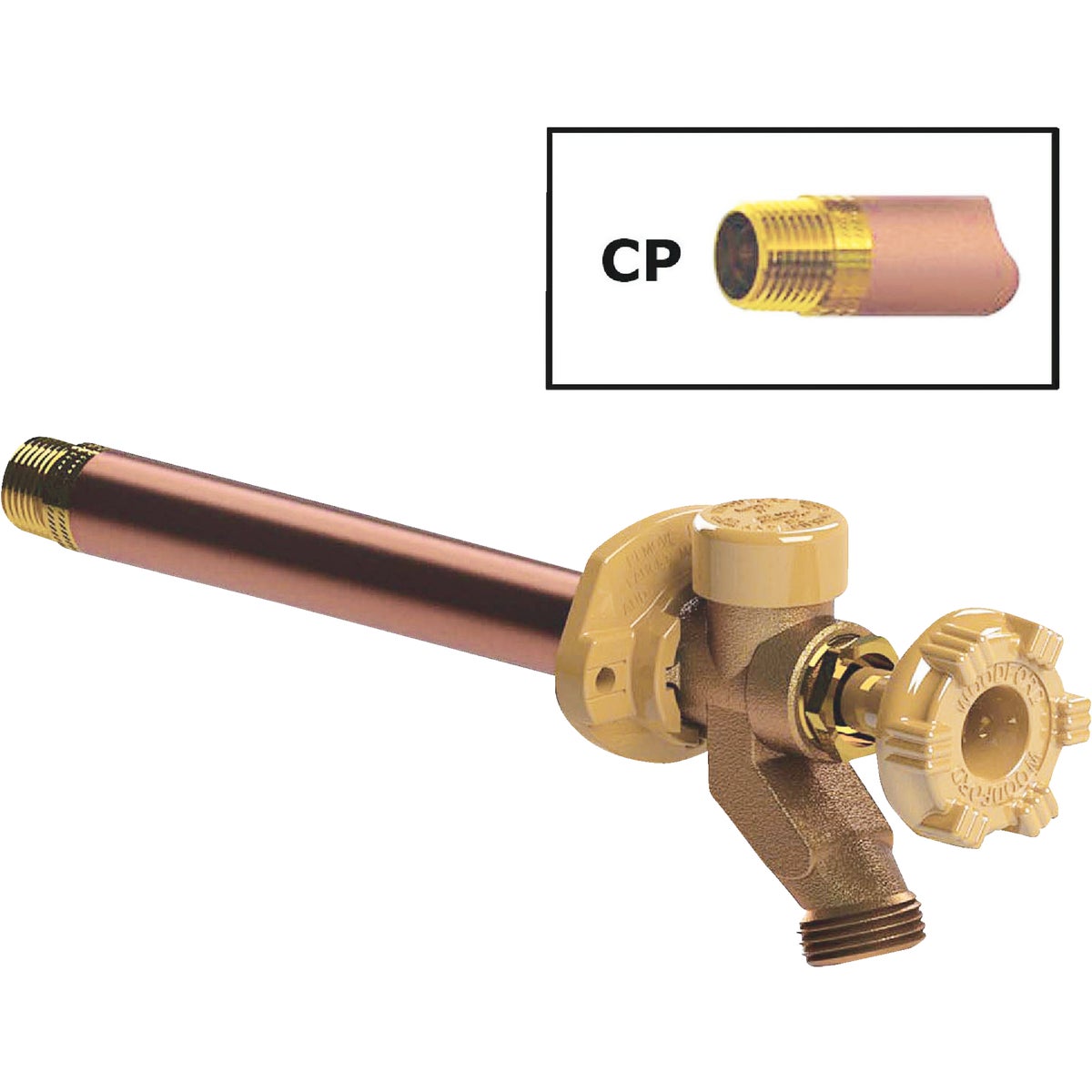 Woodford 1/2 In. SWT x 1/2 In. MIP x 3/4 In. MHT x 12 In. Brass Anti-Siphon Frost Free Wall Hydrant