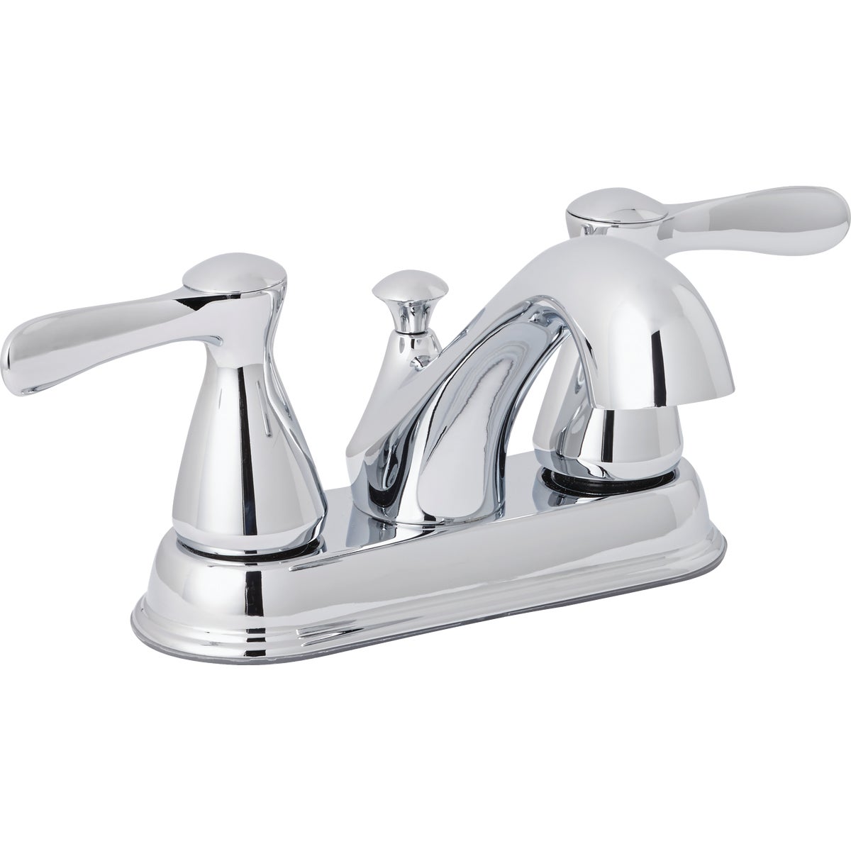 Home Impressions Traditional Polished Chrome 2-Handle Lever 4 In. Centerset Bathroom Faucet with Pop-Up
