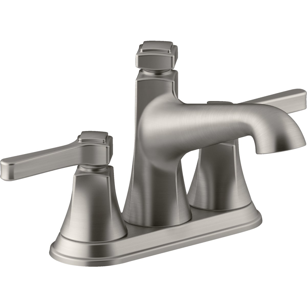 Kohler Georgeson Brushed Nickel 2-Handle Lever 4 In. Centerset Bathroom Faucet with Pop-Up