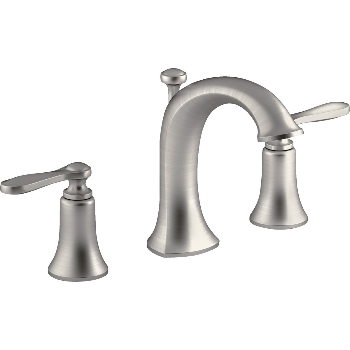 Kohler Linwood Brushed Nickel 2-Handle Lever 8 In. Widespread Bathroom Faucet with Pop-Up