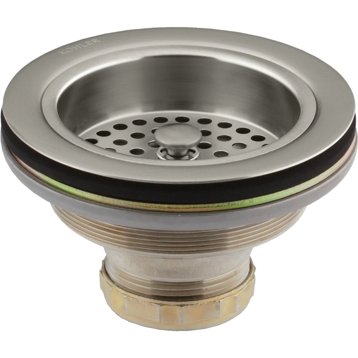 Kohler Duostrainer 3-1/2 In. to 4 In. Opening Basket Strainer Assembly in Vibrant Stainless Finish