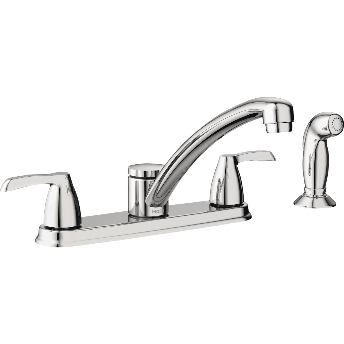 Moen Adler 2-Handle Lever or Knob Kitchen Faucet with Side Spray, Chrome