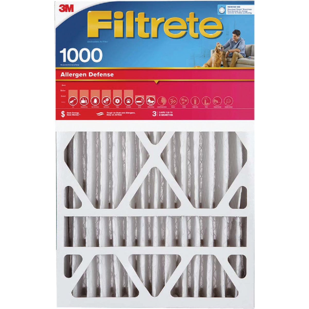 Filtrete 20 In. x 25 In. x 4 In. Allergen Defense 1000 MPR Deep Pleat Furnace Filter