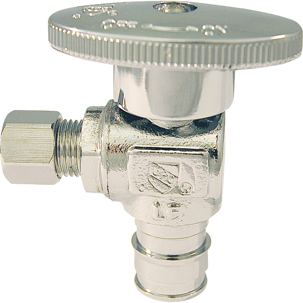 Apollo Retail 1/2 In. Barb x 1/4 In. Compression Chrome-Plated Brass Angle PEX A Stop Valve