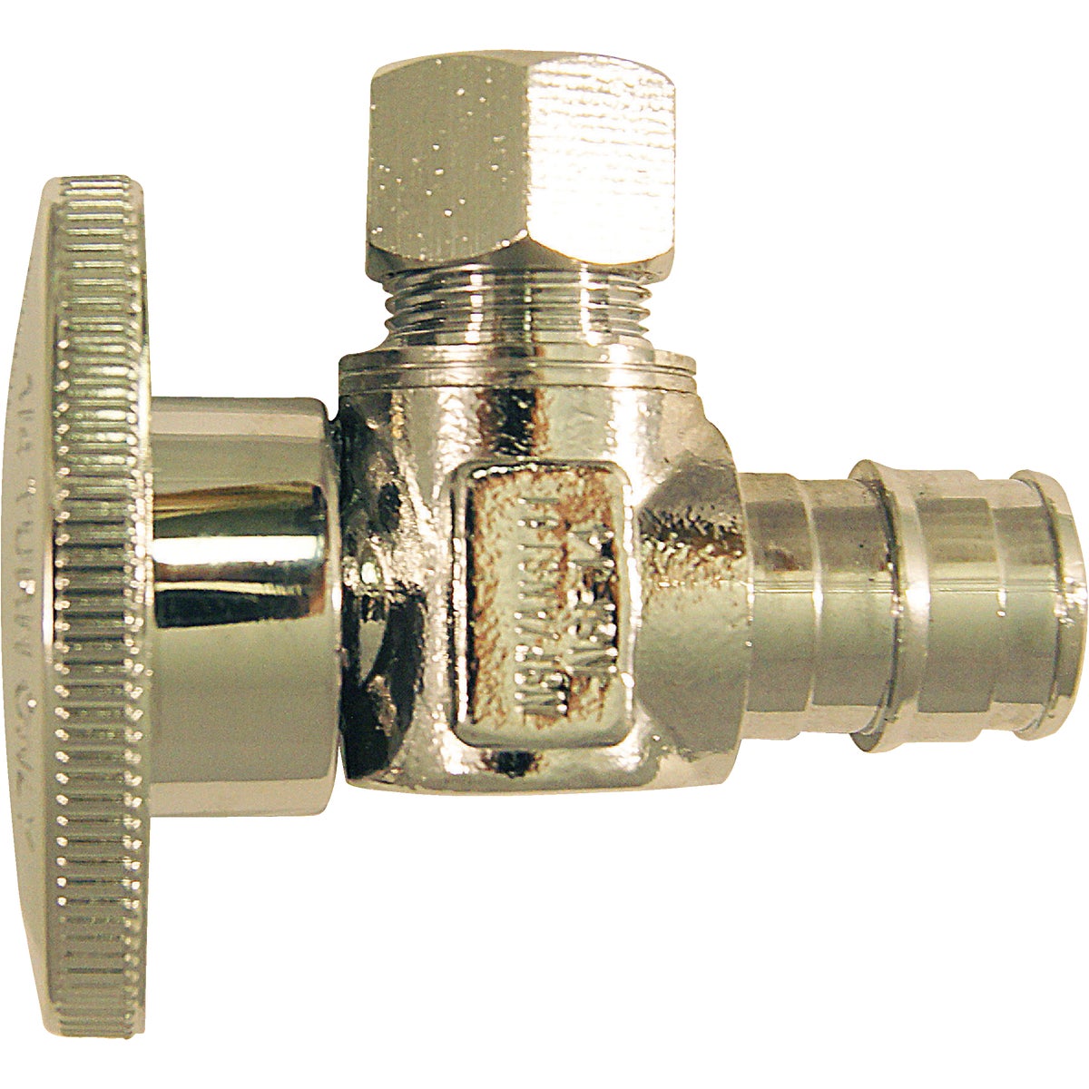 Apollo Retail 1/2 In. Barb x 3/8 In. Compression Chrome-Plated Brass Angle PEX A Stop Valve