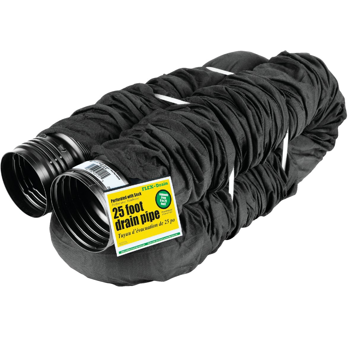 Amerimax FLEX-Drain 4 In. X 25 Ft. Expandable Perforated Drainage Pipe with Sock