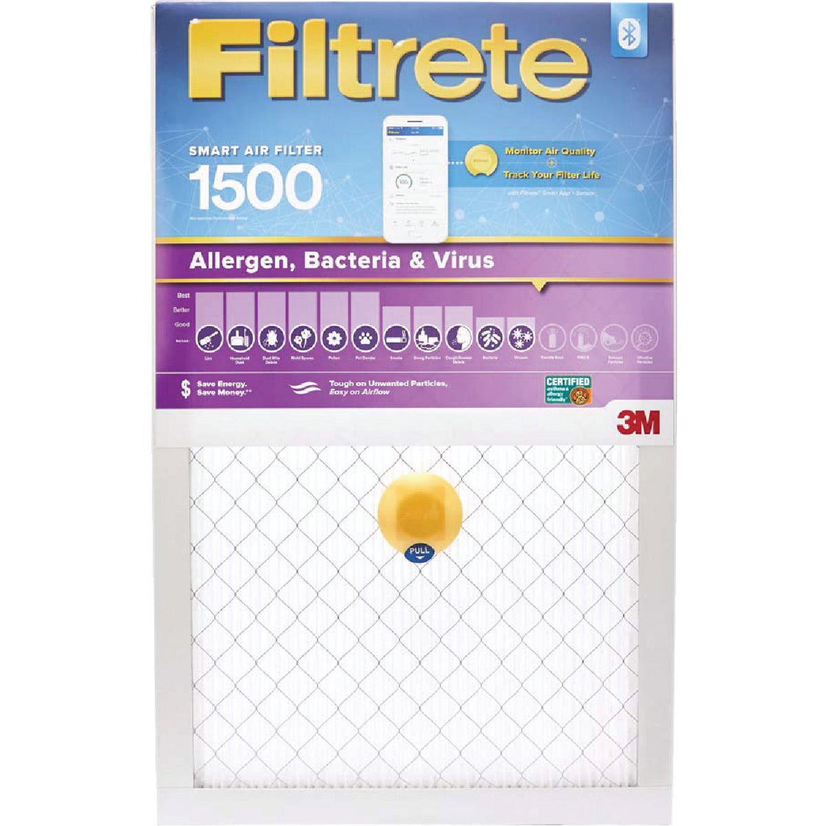 Filtrete 16 In. x 20 In. x 1 In. 1500 MPR Allergen, Bacteria & Virus Smart Furnace Filter