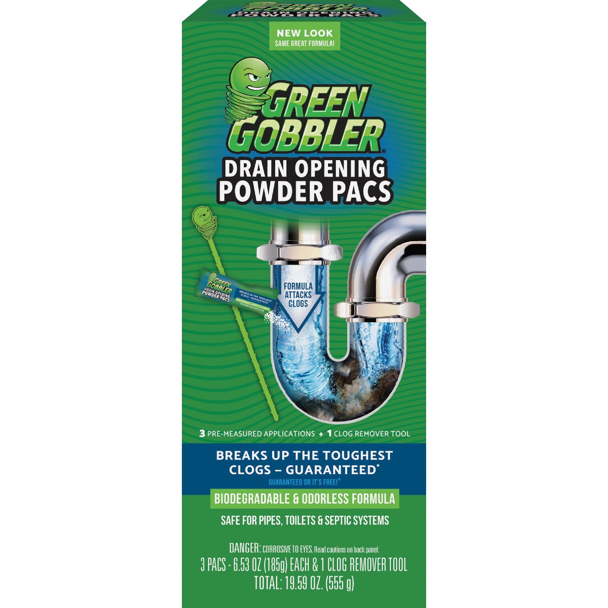 Green Gobbler 6.53 Oz. Granular Pac Drain Opener (3-Pack)